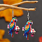 Colorful Acrylic Dangle Earrings, Platinum, Bird