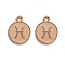 Alloy Enamel Pendants, Flat Round with Constellation/Zodiac Sign, Pisces, 22x18x2mm, Hole: 1.5mm