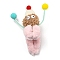 Plastic Claw Hair Clips, with Cloth Doll Cover, for Woman Girls Thick Hair, Pink, 115x40x50mm