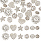 24Pcs 6 Style 1-Hole Alloy & Brass Rhinestone Shank Buttons, with Polymer Clay Rhinestone, Mixed Shapes, Platinum & Silver, 12~23x12~23x6~9.5mm, Hole: 1~2.4mm, 4pcs/style
