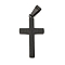 304 Stainless Steel Pendants, Cross with Word Charms, Electrophoresis Black, 37.5x21x3mm, Hole: 10.2x5.5mm