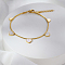 Elegant Stainless Steel Heart Charm Bracelets, Snake Chain Bracelets for Women, Golden, 7-7/8 inch(20cm), heart: 81.4x73.4cm