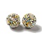 Polymer Clay Rhinestone Beads, with Imitation Gemstone Chips, Round, Yellow, 16x17mm, Hole: 1.8mm