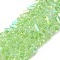 Transparent Glass Beads Strands, Faceted, AB Color, Triangle, Pale Green, 6x6x3mm, Hole: 1.2mm, about 87~93pcs/strand, 9.45''~11.61''(24~29.5cm)