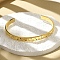 304 Stainless Steel Cuff Bangles, with Cubic Zirconia, Real 18K Gold Plated, Moon, Inner Diameter: 2x2-3/8 inch(5x6cm)
