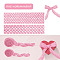 2 Rolls 2 Sizes Polyester Elastic Ribbon, for Hair Band Making, Pink, 1roll/style