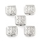 CCB Plastic Beads, Cube, Platinum, 11x2x5mm, Hole: 1.6mm, about 893pcs/500g