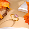 Heart Brass Micro Pave Hot Pink Cubic Zirconia Cuff Rings for Women, Golden, 2~10mm, Inner Diameter: 17mm
