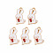 Alloy Enamel Pendants, Cadmium Free & Nickel Free & Lead Free, Light Gold, Rabbit to Drink Beverage, Dark Red, 18x10x1mm, Hole: 1.5mm