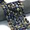 Natural Orange Sodalite Beads Strands, Faceted Hexagonal Cut, Flat Round, with Seed Beads, 10~10.5x6mm, Hole: 1mm, about 31~32pcs/strand, 15.35''~15.55''(39~39.5cm)