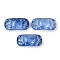 Spray Painted Transparent Glass Connector Charms, Curved Rectangle Links, Royal Blue, 25x12x6.5mm, Hole: 1.4mm
