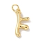 Brass Pendants, Cadmium Free & Nickel Free & Lead Free, Branch Charms, with Jump Ring, Real 18K Gold Plated, 20.5x10x3.5mm, Hole: 4mm