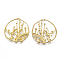 Brass Pendants, Nickel Free, Ring with Plum Blossom, Raw(Unplated), 32.5x31.5x2.5mm, Hole: 2.5x1mm