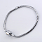 Brass European Style Bracelets for Jewelry Making, Cadmium Free & Lead Free, Stainless Steel Color, 180x3mm