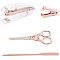 Office Tool Sets, with Transparent Spring Powered Desktop Stapler, Iron Claw Staple Remover, Stainless Steel Scissors & Envelope Opener, Rose Gold