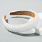 Bling Bling Glass Beaded Hairband, Wide Edge Headwear, Party Hair Accessories for Women Girls, White, 30mm