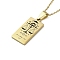 304 Stainless Steel Black Enamel Rectangle with Constellation Pendant Necklaces, Golden, Libra, 15.75~17.72 inch(40~45cm)