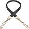 Imitation Leather Bag Handles, with Alloy Swivel Clasps, for Bag Straps Replacement Accessories, Black, 62.5x1.9x0.45cm