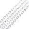 Iron Textured Cable Chains, Unwelded, with Spool, Silver Color Plated, 4x3x0.7mm, about 328.08 Feet(100m)/roll