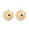 304 Stainless Steel Pendants, with Rhinestone, Ocean Theme, Real 14K Gold Plated, 23x20x2.5mm, Hole: 1.8mm