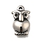 Retro 304 Stainless Steel Pendants, Owl Charms, Antique Silver, 16x10x4mm, Hole: 1.5mm