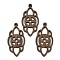 Walnut Wood Pendants, Coconut Brown, 50x25x2.5mm, Hole: 2mm