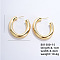 Minimalist Geometric Copper Stud Earrings with Shiny Circle Design for Fashionistas, Golden, 41x34mm