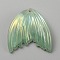 Grandient Color Opaque Resin Pendants, Fishtail Charm, Light Green, 26.5x26x5mm, Hole: 2mm