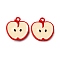 Baking Paint Alloy Pendants, Fruit Charms, Apple, 16x15x5mm, Hole: 1.2mm