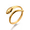 Ion Plating(IP) 304 Stainless Steel Snake Cuff Ring, Open Wrap Ring for Women Girls, Real 18K Gold Plated, US Size 6(17.1mm)