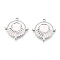 304 Stainless Steel Pendant Cabochon Settings, Flat Round, Stainless Steel Color, 23x22.5x2mm, Hole: 1.6mm