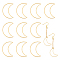 10Pcs 201 Stainless Steel Linking Rings, Laser Cut, Moon, Golden, 25.5x18x1mm, Inner Size: 24x8.5mm