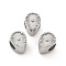 304 Stainless Steel European Beads, Big Hole Beads, Stainless Steel Color, Teardrop, 10.5x7.5x7.5mm, Hole: 4.5mm