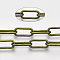 Unwelded Iron Paperclip Chains, Drawn Elongated Cable Chains, with Spool, Antique Bronze, 14x6x1.4mm, about 82.02 Feet(25m)/roll