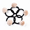 Imitation Wool Girls Hair Accessories, Ponytail Holder, Elastic Hair Ties, with Faux Mink Fur Ball, Misty Rose, 45~48mm