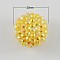 AB Color Chunky Round Resin Rhinestone Bubblegum Ball Beads, Gold, 20x18mm, Hole: about 2.5mm