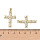 Латунные микропаве прозрачные подвески с фианитом KK-H466-09G-03-3