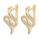 Серьги-кольца из латуни с прозрачным фианитом EJEW-Q014-36G-2