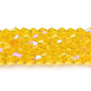 Прозрачные стеклянные бусины гальваническим пряди GLAA-F029-3mm-D22