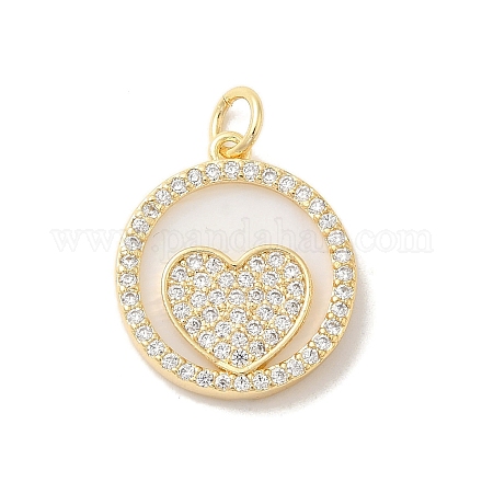 Латунные микропаве прозрачные подвески с фианитом KK-Z073-23G-1