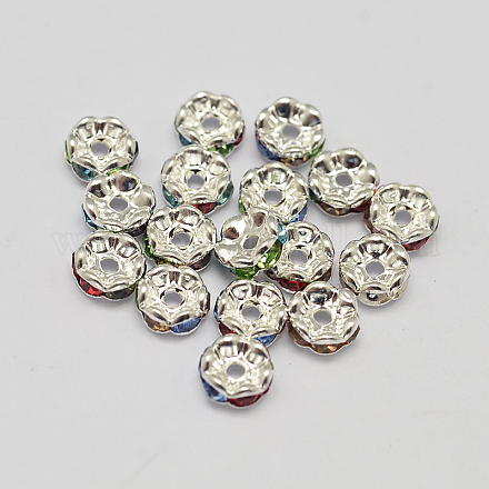 Rondelle волна латунные горный хрусталь Spacer бисер RB-D307-01-1