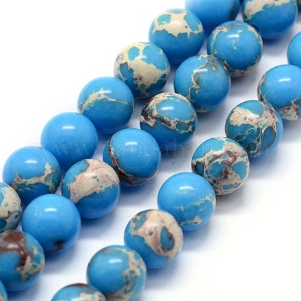 Синтетические имперские нитки из бисера яшмы G-I199-35-6mm-E-1