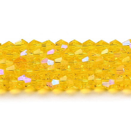 Прозрачные стеклянные бусины гальваническим пряди GLAA-F029-3mm-D22-1