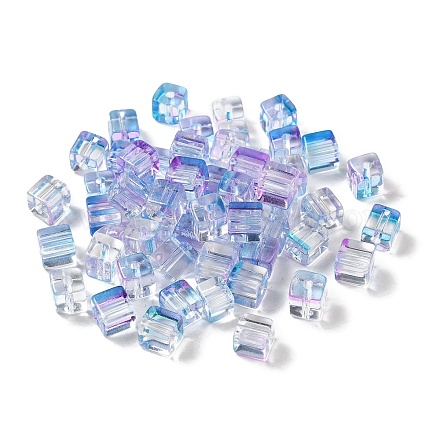 Двухцветные прозрачные стеклянные бусины GLAA-NH0001-03F-1