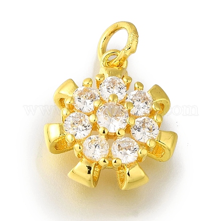 Подвеска из латуни с микропаве из прозрачного кубического циркония KK-H485-14G-1