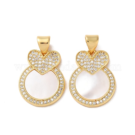 Латунные микропаве прозрачные подвески с фианитом KK-B083-16G-04-1
