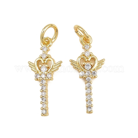 Латунные микропаве прозрачные подвески с фианитом KK-A269-34G-1