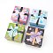 Heart Pattern Cardboard Jewelry Boxes, for Watch/Bracelet, with Ribbon Bowknot and Cloth Pillow, Square, Mixed Color, 9x9x5.8cm