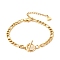 304 Stainless Steel Figaro Chain Bracelet with Toggie Clasp for Women, Golden, 7-1/8 inch(18cm)
