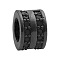 Brass Micro Pave Cubic Zirconia European Beads, Cadmium Free & Nickel Free & Lead Free, Flat Round, Electrophoresis Black, 9x5.5mm, Hole: 5mm, 3pcs/bag